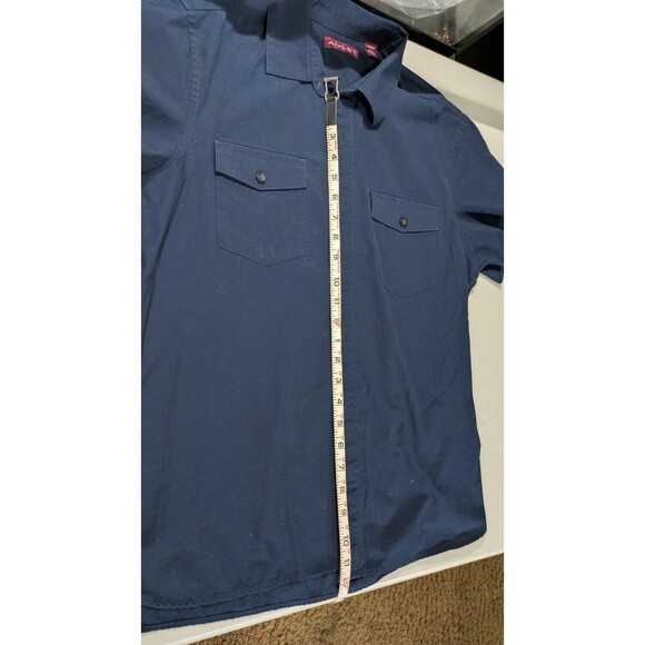 Axist Shirt Men Size M Navy Blue Short Sleeve Button Down - Picture 4 of 4